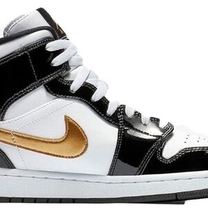 Nike High-Top Sneakers Black White Gold